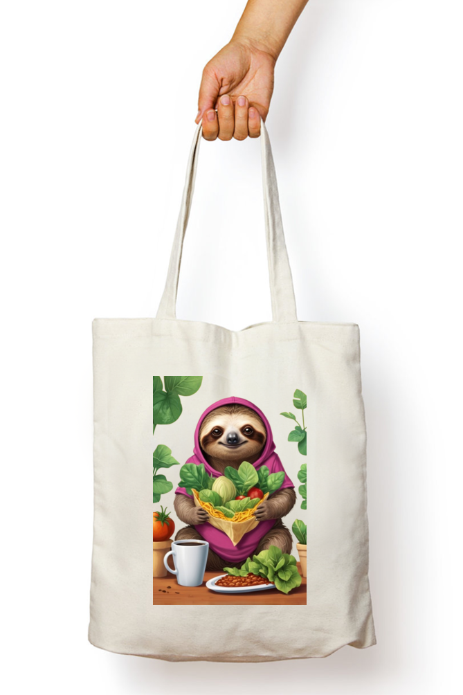 Unisex White Tote Bag Non Ziper with Cute Koala