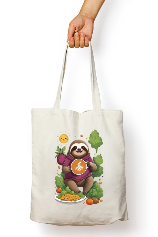 Unisex White Tote Bag Non Ziper with Cute Koala