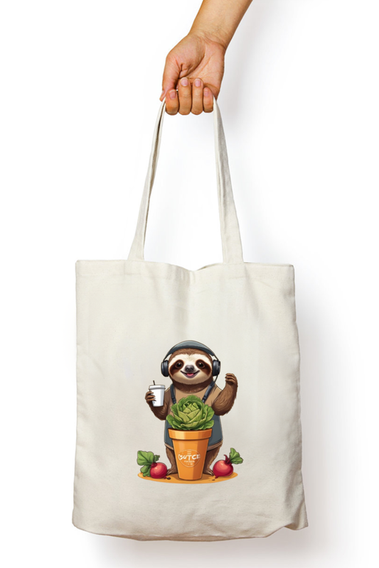 Unisex White Tote Bag Non Ziper with Cute Koala