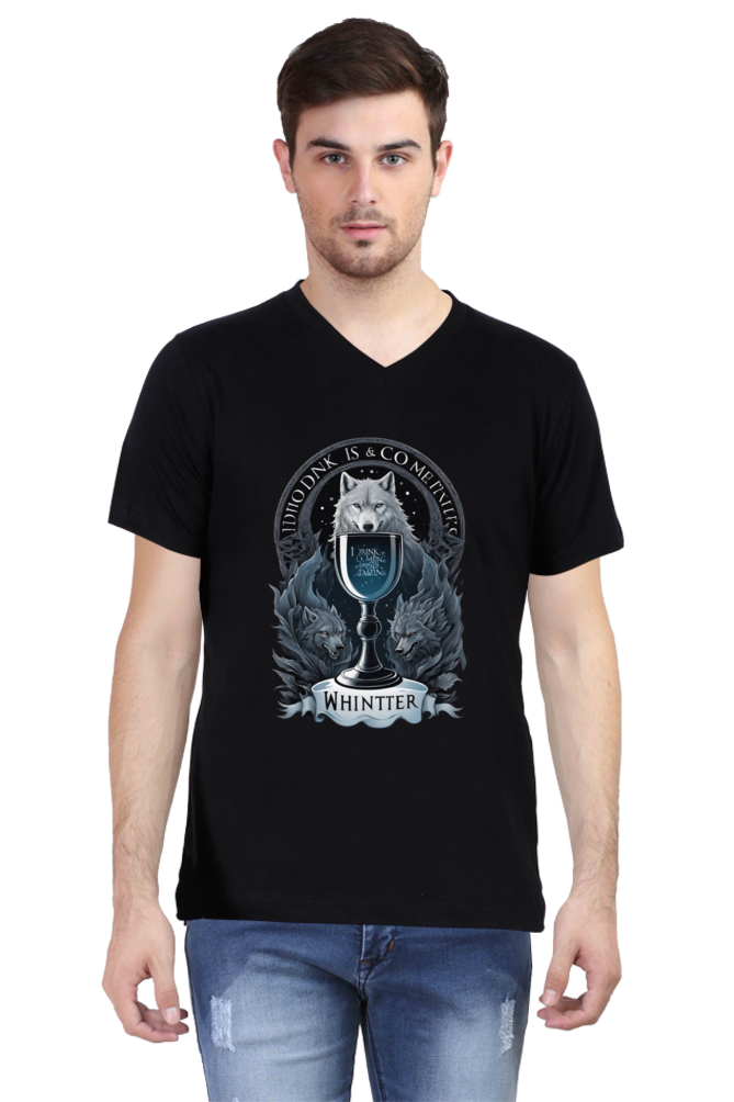 Men's V-Neck Half Sleeve T-Shirt Featuring Game of Thrones Characters