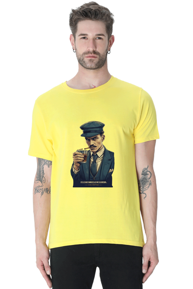 Men's Round Neck Half Sleeve T-Shirt with Peaky Blinders Design