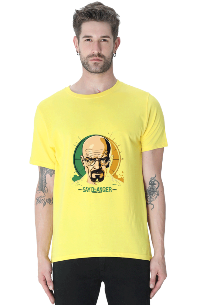 Men's Round Neck Half Sleeve T-Shirt with Breaking Bad Heisenberg Design