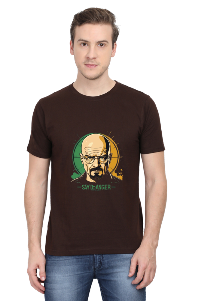 Men's Round Neck Half Sleeve T-Shirt with Breaking Bad Heisenberg Design