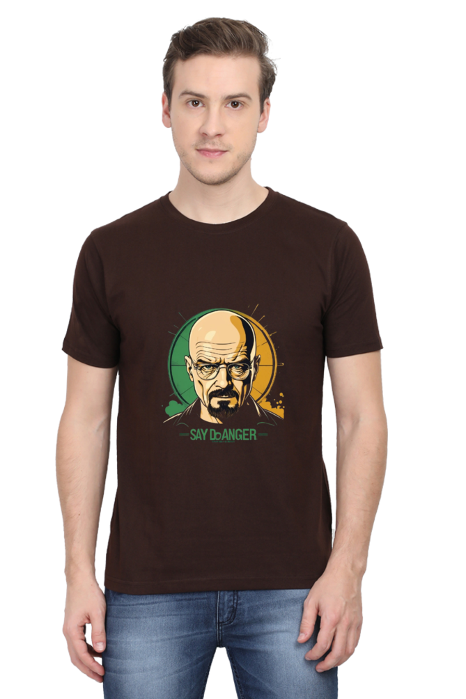 Men's Round Neck Half Sleeve T-Shirt with Breaking Bad Heisenberg Design