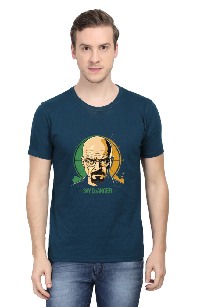 Men's Round Neck Half Sleeve T-Shirt with Breaking Bad Heisenberg Design