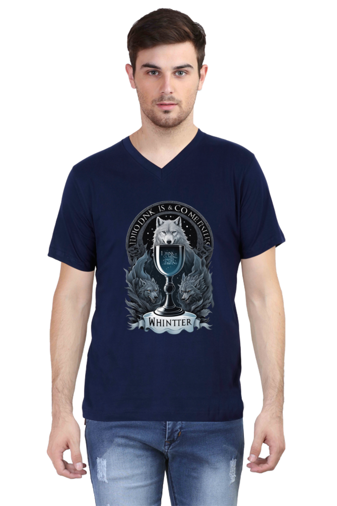 Men's V-Neck Half Sleeve T-Shirt Featuring Game of Thrones Characters