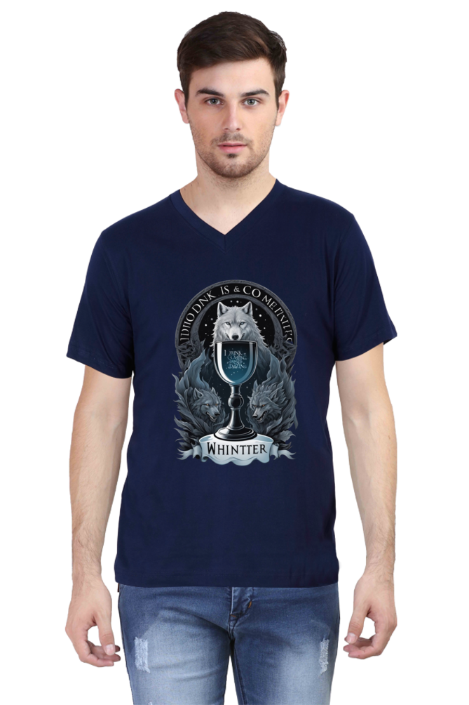 Men's V-Neck Half Sleeve T-Shirt Featuring Game of Thrones Characters