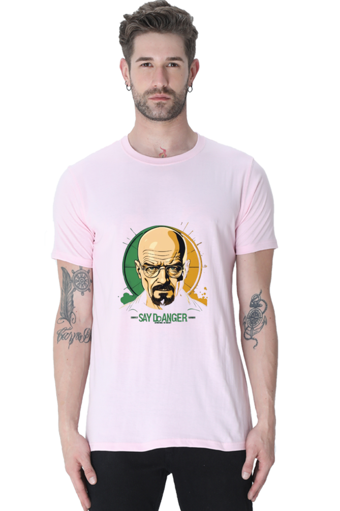 Men's Round Neck Half Sleeve T-Shirt with Breaking Bad Heisenberg Design