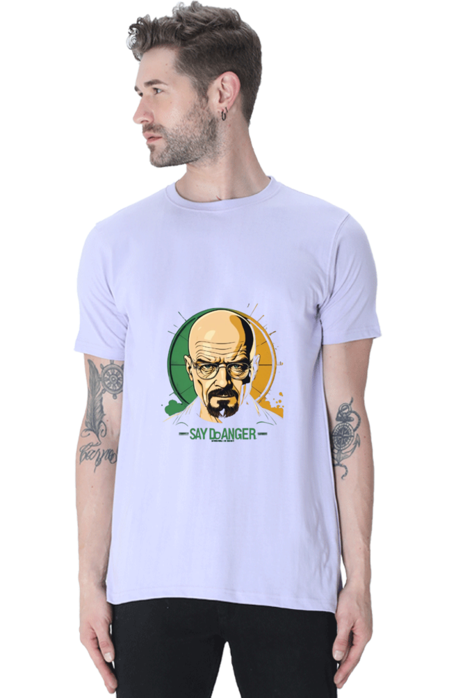 Men's Round Neck Half Sleeve T-Shirt with Breaking Bad Heisenberg Design