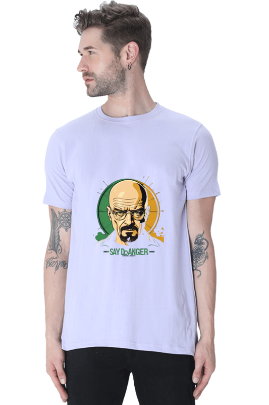 Men's Round Neck Half Sleeve T-Shirt with Breaking Bad Heisenberg Design