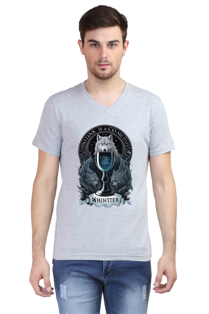 Men's V-Neck Half Sleeve T-Shirt Featuring Game of Thrones Characters