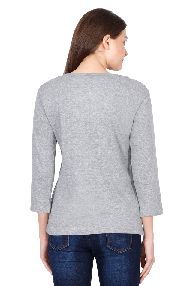 Female Round Neck Full Sleeve T-Shirt with Cool Lady Design