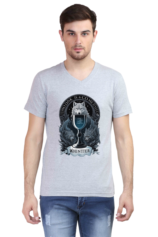 Men's V-Neck Half Sleeve T-Shirt Featuring Game of Thrones Characters