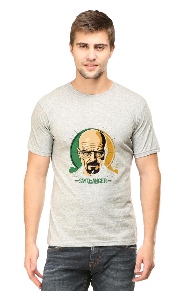 Men's Round Neck Half Sleeve T-Shirt with Breaking Bad Heisenberg Design