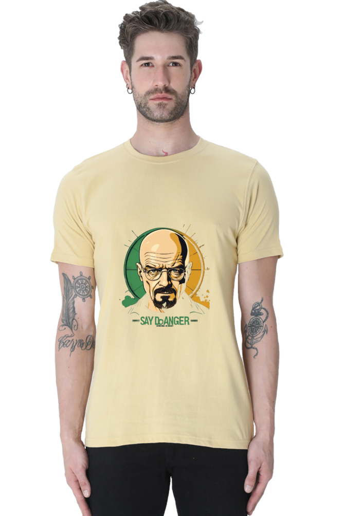 Men's Round Neck Half Sleeve T-Shirt with Breaking Bad Heisenberg Design