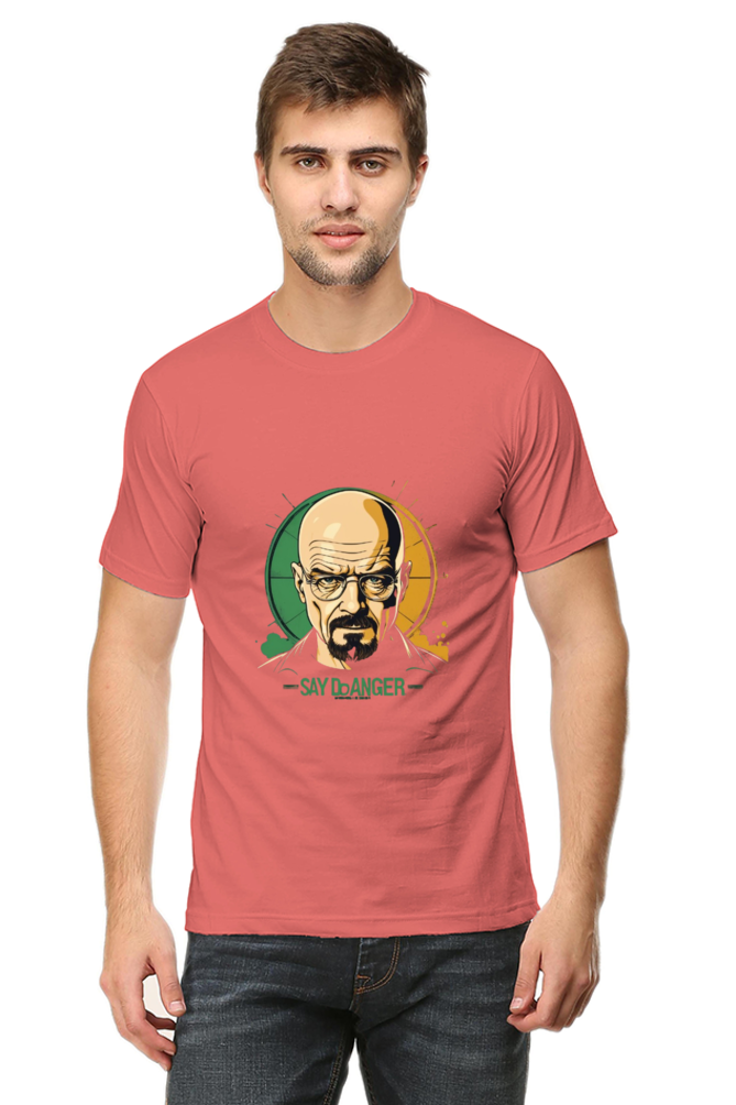 Men's Round Neck Half Sleeve T-Shirt with Breaking Bad Heisenberg Design