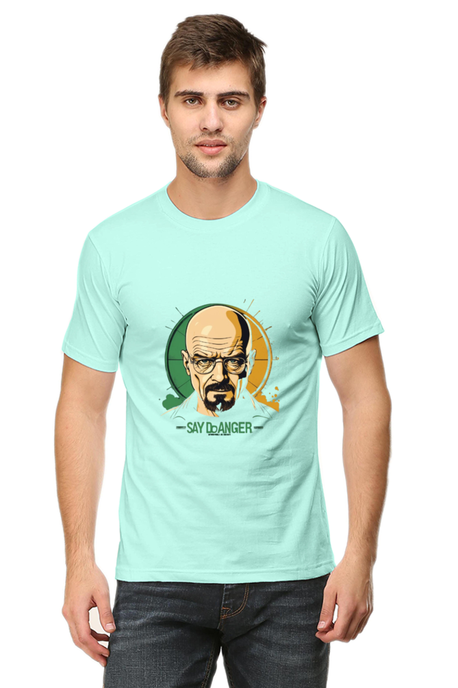 Men's Round Neck Half Sleeve T-Shirt with Breaking Bad Heisenberg Design