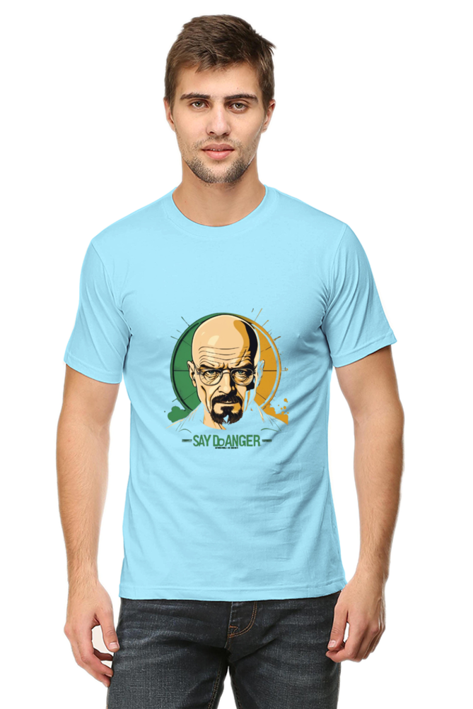 Men's Round Neck Half Sleeve T-Shirt with Breaking Bad Heisenberg Design