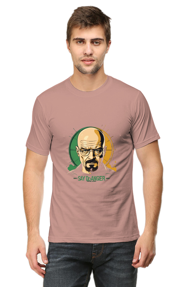 Men's Round Neck Half Sleeve T-Shirt with Breaking Bad Heisenberg Design