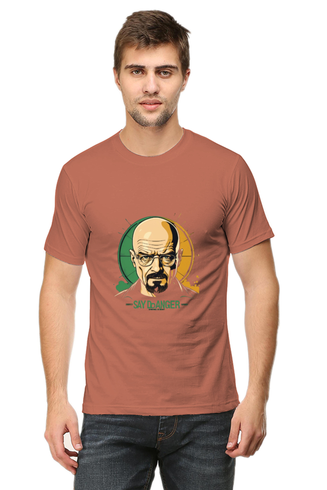 Men's Round Neck Half Sleeve T-Shirt with Breaking Bad Heisenberg Design