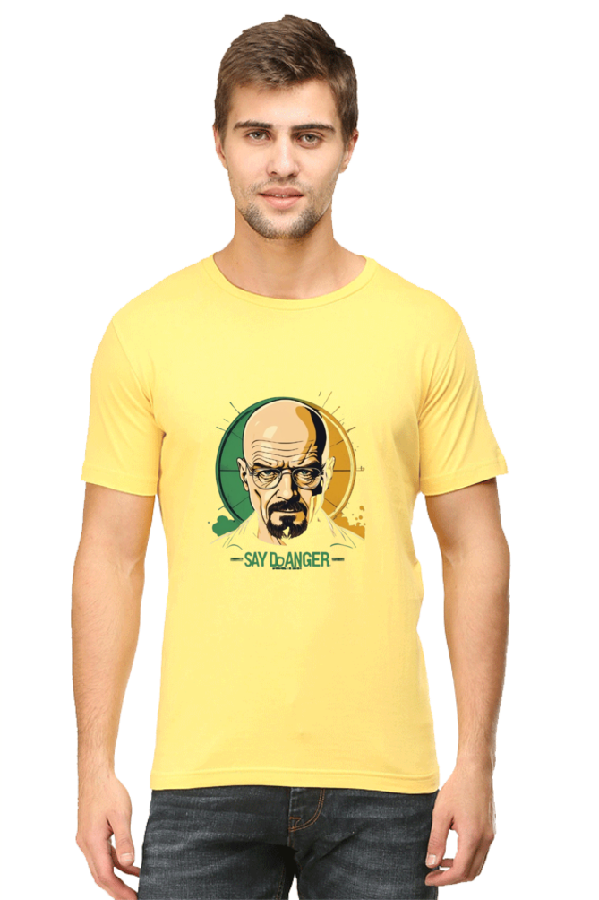 Men's Round Neck Half Sleeve T-Shirt with Breaking Bad Heisenberg Design