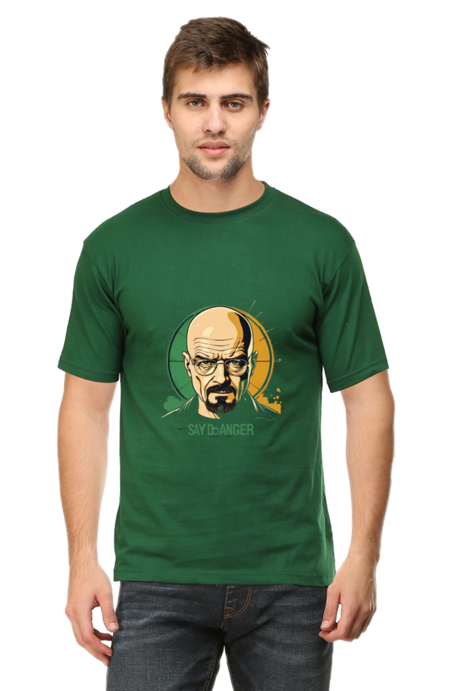 Men's Round Neck Half Sleeve T-Shirt with Breaking Bad Heisenberg Design